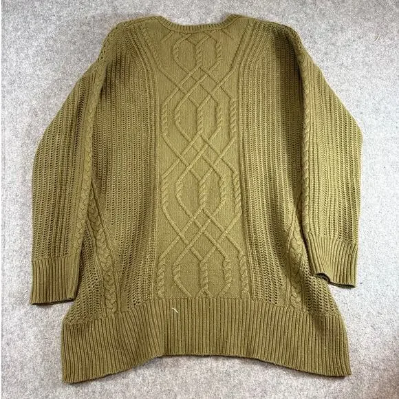 Banana Republic Todd Duncan Sweater Men Green Cable Knit Cashmere Pullover Large - Picture 4 of 8